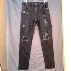 American Eagle Outfitters Black Ripped Skinny Jeans 30x31